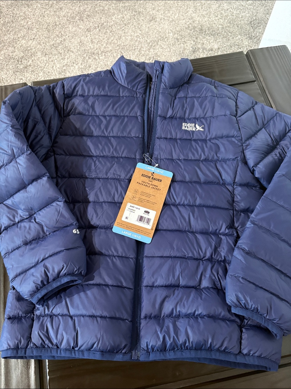 Eddie Bauer Kids Navy Quilted Packable Puffer Jacket